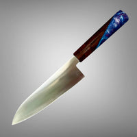 Custom Hatsukokoro Hayabusa Silver 3 Santoku 180mm - Curly Siamese Rosewood hybrid
