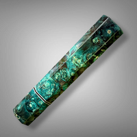 Custom Japanese Knife handle (wa handle)  for 240-260mm :  Double dyed box elder burl and nickel silver (Block BE141)