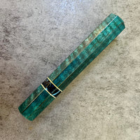 Custom Japanese Knife handle (wa handle)  for 165-210mm :  Sea green dyed curly mango