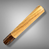 Custom Japanese Knife handle (wa handle)  for 165-210 mm: Olive and Desert ironwood