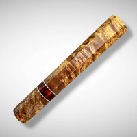 Japanese Knife handle (wa handle)  for 165-210 mm :   Double dyed maple burl with Acrylester and nickel silver