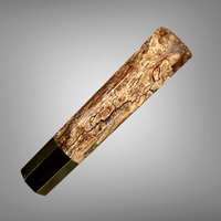 Custom Japanese Knife handle (wa handle)  for 165-210 mm: Oak burl and buffalo horn