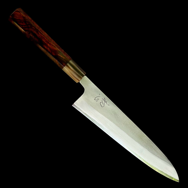 Custom Yoshikane Shiro 2 Nashiji Gyuto 240mm -  Desert Ironwood and marbled horn