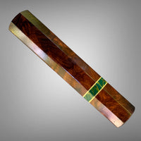 Custom Japanese Knife handle (wa handle)  for 240-260 mm :  Desert Ironwood burl and Arizona Jade