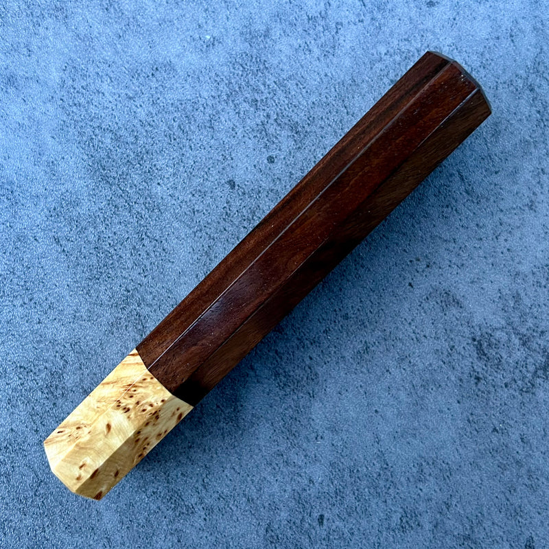 Custom Japanese Knife handle (wa handle)  for 165-210mm -  Malaysian Blackwood and Canadian yellow cedar