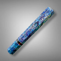 Custom Japanese Knife handle (wa handle)  for 240-260mm :  Double dyed box elder burl (Block BE121)