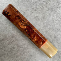 Custom Japanese Knife handle (wa handle)  for 240 mm -  Chechen burl and blonde with golden labradorite inlay