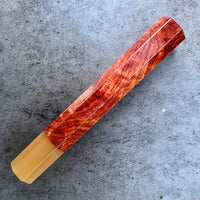 Custom Japanese Knife handle (wa handle)  for 240mm -  Very rare Siamese rosewood burl and blonde