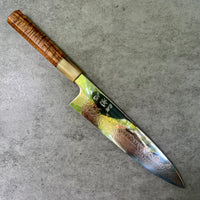 Custom Hatsukokoro Yorokobi SLD Copper Suminagashi Gyuto 210mm - Beautiful Koa and marbled horn