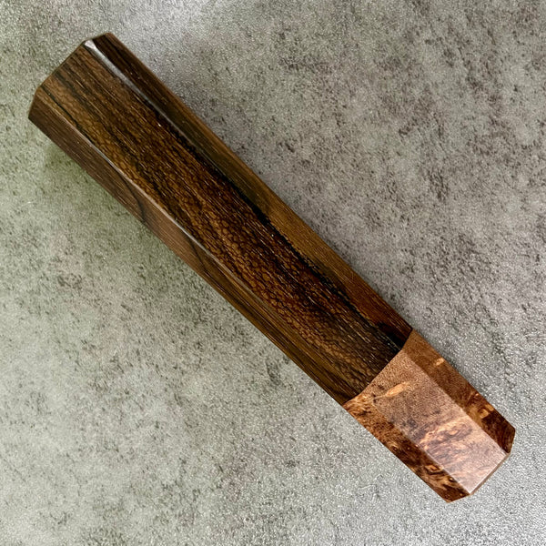 Custom Japanese Knife handle (wa handle)  for 165-210mm : Ziricote and maple burl