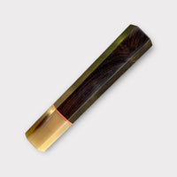 Custom Japanese Knife handle (wa handle)  for 165-210mm: African Blackwood and striped horn, CITES certified