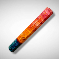 Custom Japanese Knife handle (wa handle)  for 240-260 mm :  Double dyed box elder burl and vintage poker chip