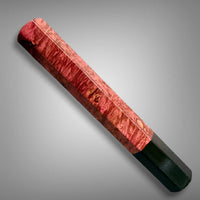 Custom Japanese Knife handle (wa handle)  for 165-210 mm: Dyed Maple burl and horn