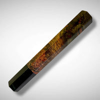 Custom Japanese Knife handle (wa handle)  for 165-210 mm: Dyed spalted maple burl and horn