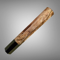 Custom Japanese Knife handle (wa handle)  for 165-210 mm: Oak burl and buffalo horn