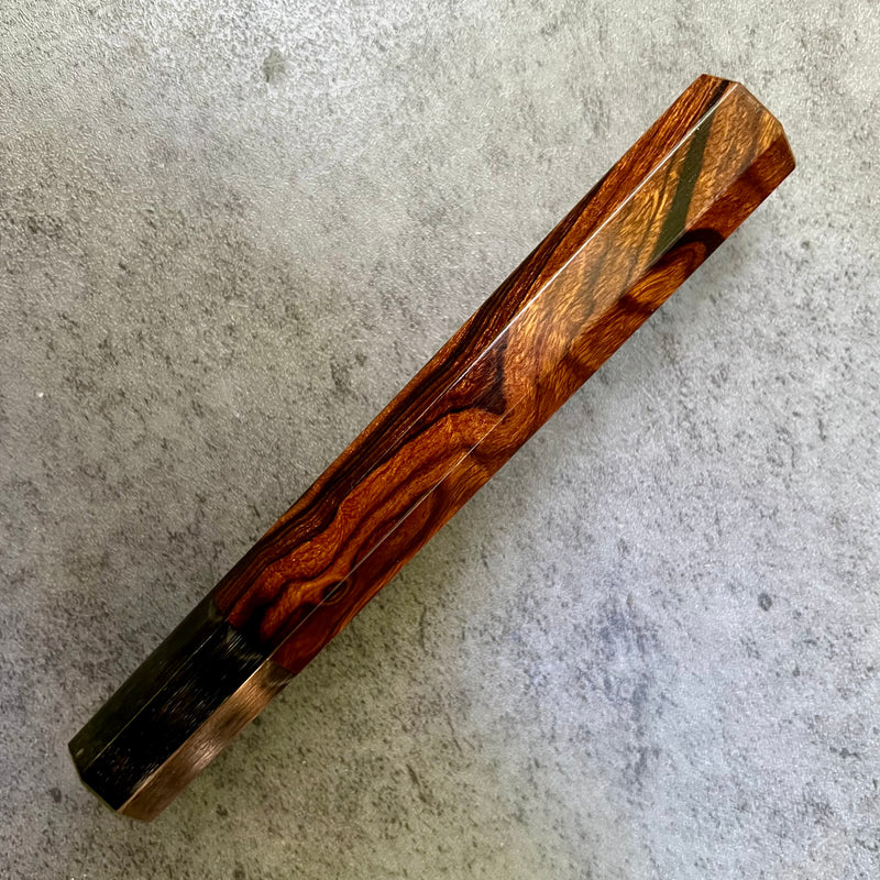 Custom Japanese Knife handle (wa handle)  for 240mm -  Desert Ironwood and horn