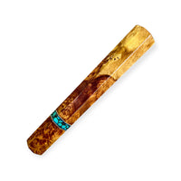 Japanese Knife handle (wa handle)  for 240-260mm : Amboyna Burl and Turquoise