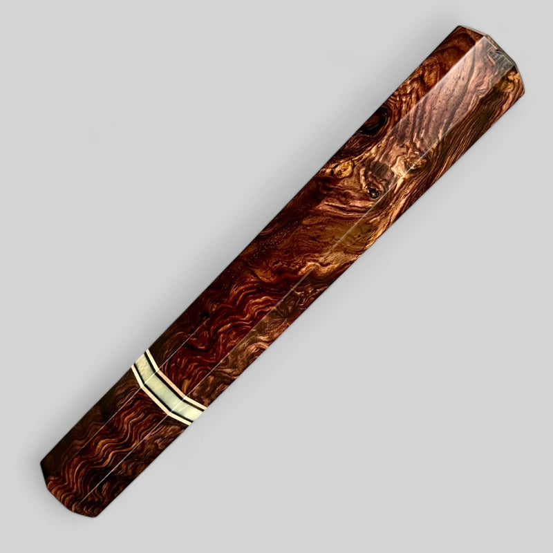 Custom Japanese Knife handle (wa handle)  for 240 mm -  CITES Cocobolo burl and Mammoth Tusk