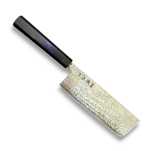 Hatsukokoro Hikari SLD Damascus Nakiri 160 mm - Ebony