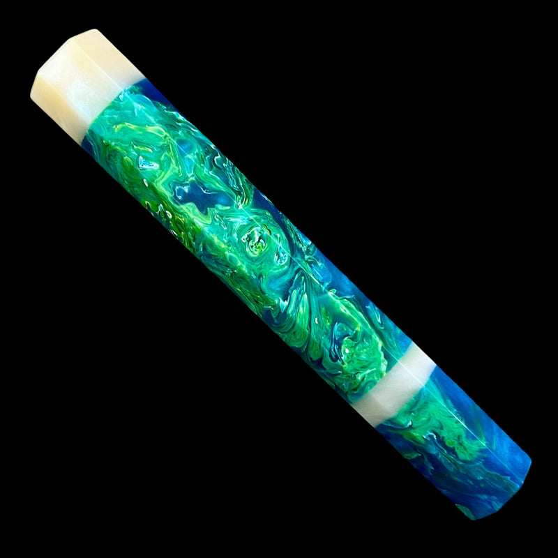 Custom Japanese Knife handle (wa handle)  for 240-260 : Acrylic Ocean Mist