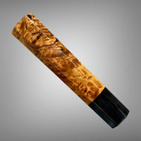 Custom Japanese Knife handle (wa handle)  for 165-210 mm: Golden red Amboyna burl and buffalo horn