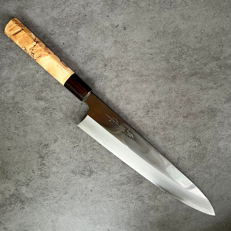 Custom Tadokoro Nakagawa SG2 Gyuto 240 mm Mirror Finish - Spalted maple and Macassar ebony