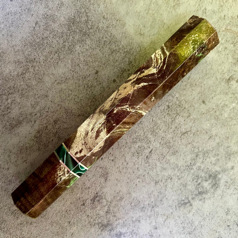 Custom Japanese Knife handle (wa handle)  for 240mm -  Dyed maple burl