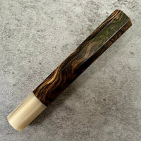 Custom Japanese Knife handle (wa handle)  for 240 mm : Figured African Blackwood and marbled horn