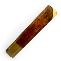Japanese Knife handle (wa handle)  for 240-260 mm :  2 tone Desert Ironwood burl and marbled horn