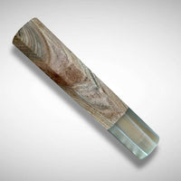 Japanese Knife handle (wa handle)  for 165-210 mm :  Spalted Sycamore and blonde