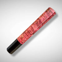 Japanese Knife handle (wa handle)  for 165-210 mm :   Red dyed maple burl and horn