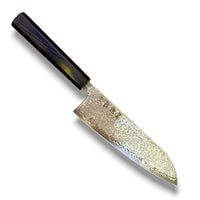 Hatsukokoro Hikari SLD Damascus Santoku 170 mm - Ebony