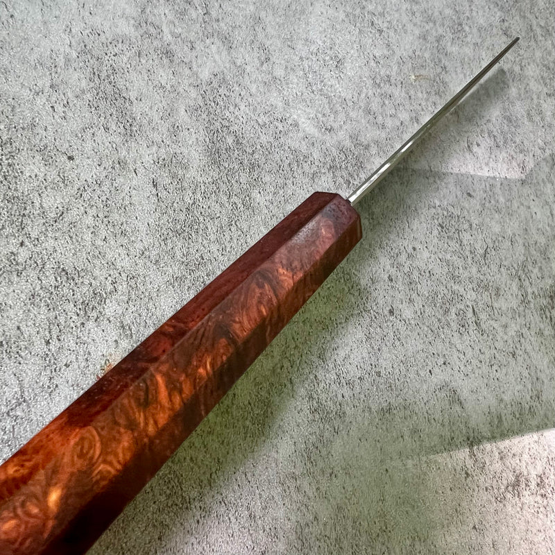 Custom Tadokoro Tanaka Signed Aogami Super Petty 150mm Hon Kasumi Finish - Honduran Rosewood burl