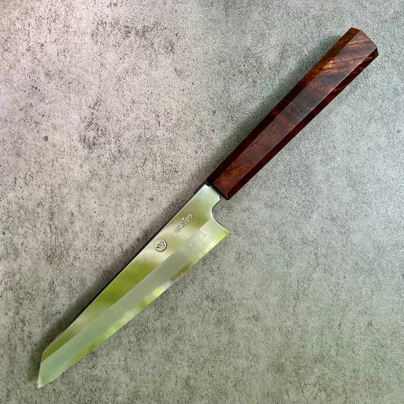 Custom Tadokoro Tanaka Signed Aogami Super Petty 150mm Hon Kasumi Finish - Honduran Rosewood burl