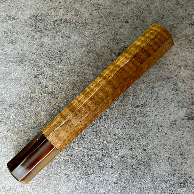 Custom Japanese Knife handle (wa handle)  for 240mm - Koa and marbled horn