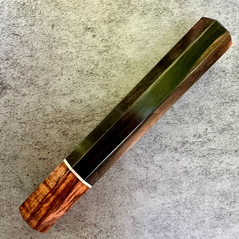 Custom Japanese Knife handle (wa handle)  for 240mm : Royal ebony and Hawaiian Koa