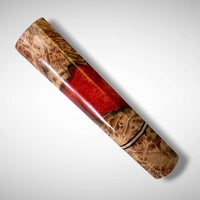 Custom Japanese Knife handle (wa handle)  for 165-210 :  Maple burl hybrid - Rokkaku Hanmaru