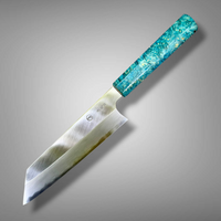 Custom Tadokoro x Tanaka Aogami Super Kiritsuke 180mm : Hon Kasumi - Dyed box elder burl