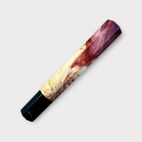 Custom Japanese Knife handle (wa handle)  for 240mm -  Red dyed Canadia Yellow cedar burl and horn