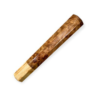 Custom Japanese Knife handle (wa handle)  for 165-210 mm:  Japanese Elm Burl and Karelian Birch