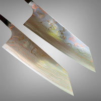 Takeshi Saji Rainbow Ao 2 Damascus Bunka 180mm - blade only