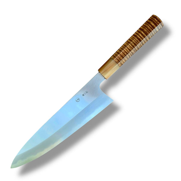 Custom Sugi Tadokoro x Yoshikazu Tanaka W1 Gyuto Tall 240 mm Hon Kasumi Finish - Koa and marbled horn