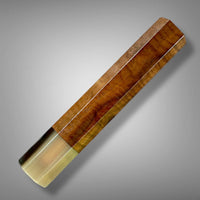 Japanese Knife handle (wa handle)  for 240 mm :   Curly walnut and striped horn