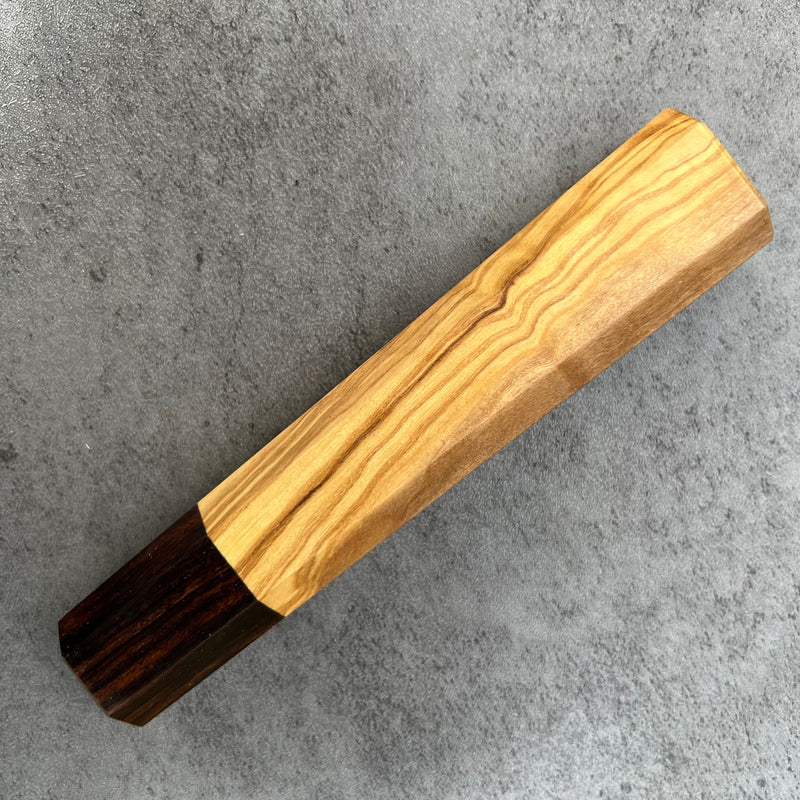 Custom Japanese Knife handle (wa handle)  for 165-210mm -  Olive and desert ironwood