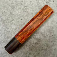 Custom Japanese Knife handle (wa handle)  for 165- 210mm : Figured Siamese rosewood marbled dark horn