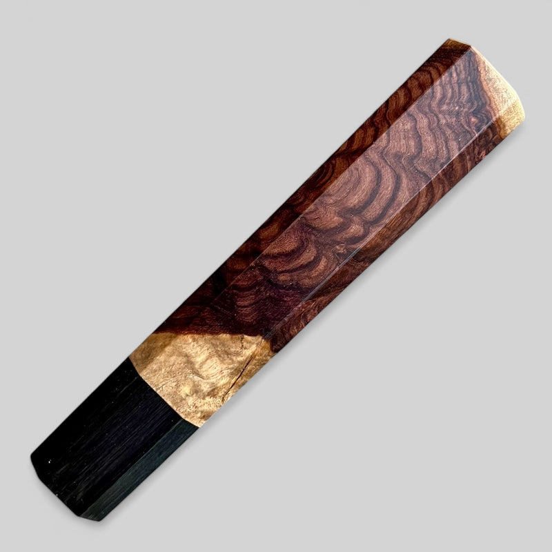 Custom Japanese Knife handle (wa handle)  for 240 mm -  Cocobolo burl and horn