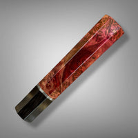 Custom Japanese Knife handle (wa handle)  for 165-210 mm: Dyed Maple Burl, horn and vintage poker chip
