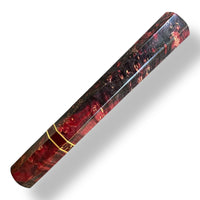 Japanese Knife handle (wa handle)  for 240-260 mm :  Double dyed box elder burl red/black