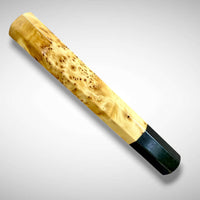 Japanese Knife handle (wa handle)  for 240 mm :   Canadian yellow cedar burl and buffalo horn