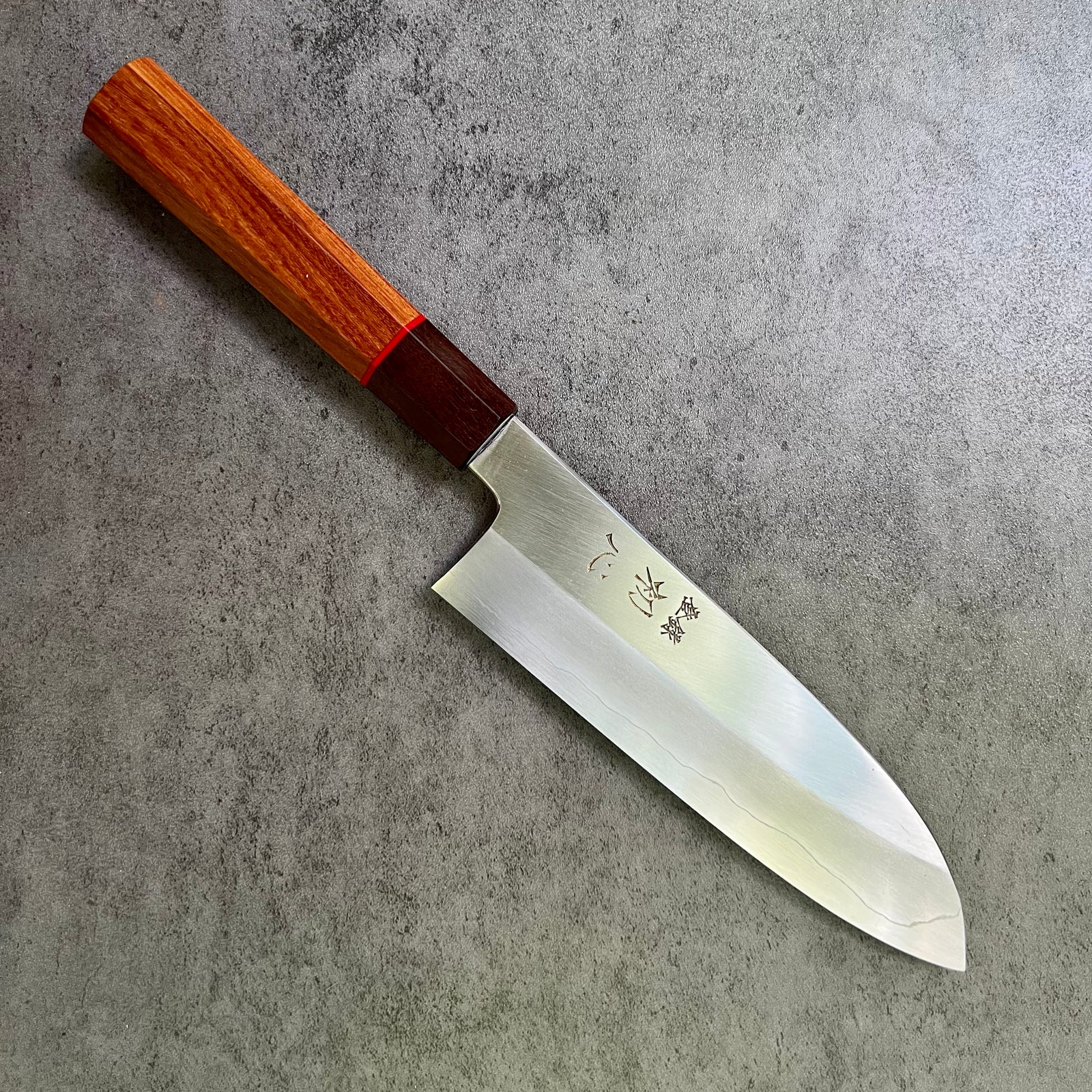 custom Nakagawa Satoshi Ginsan 3 Santoku 180 mm - Pau Rosa – Sugi